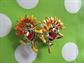 Anthropomorphic Flower Face Pins Happy Sunflowers Vintage Costume Jewelry Scatter Pins Figural