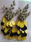 1950's Large Clip On Rhinestone Earrings Yellow and Black Bumble Bee '50's Accessories Old Store Stock Never Worn