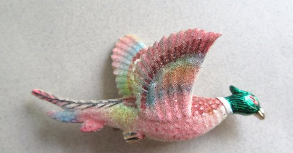 1950's Pheasant Sugar Pin Korea Vintage Jewelry 