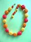 Mod 1960's Citrus Choker Necklace Vintage Costume Jewerly Go Go Twiggy