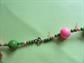 Mod 1960's  Green and Pink Necklace Vintage Costume Jewelry '60's Accessories