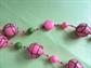 Mod 1960's Pink and Green Necklace Japan Vintage Costume Jewelry '60's Accessories