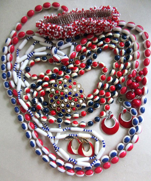 Mod 1960's and Up Jewelry Lot 4th of July