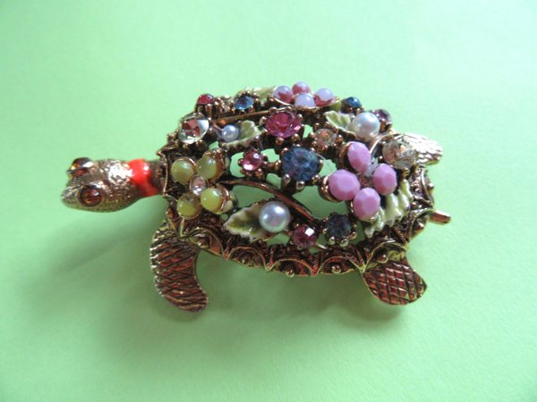 Vintage Turtle  Pin Signed ART 