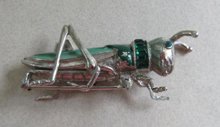 1940's Unsigned Coro ? Grasshopper Pin Vintage Jewelry Figural