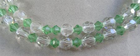 Vintage Crystal Necklace Mint Green Magnetic Clasp