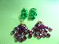 1960's Mod Earrings Clip On Purple and Green 60's Accessories Go Go