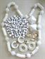 Winter White Vintage Costume Jewelry Lot Bubblelite Featherlite  Clip On Earrings