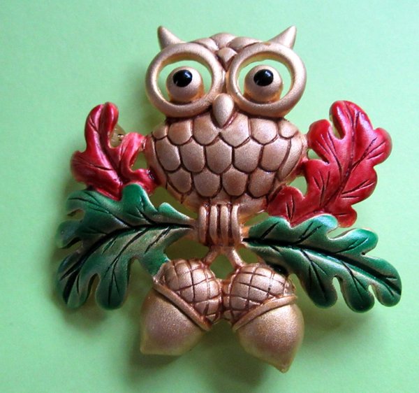 Barn Owl Pin Signed Jewelry Birding Birder