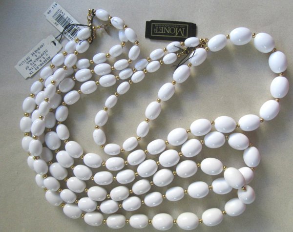 1980's Monet Lucite Necklaces With Tags Vintage Jewelry 