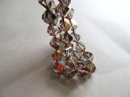 Vintage Copper Smoke Crystal Bracelet Smaller Wrist  