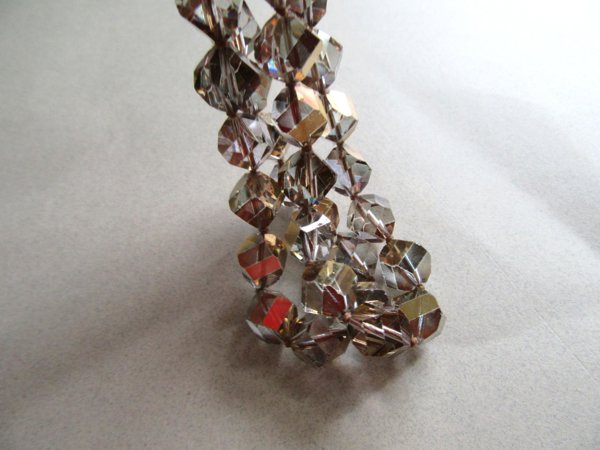 Vintage Copper Smoke Crystal Bracelet Smaller Wrist  