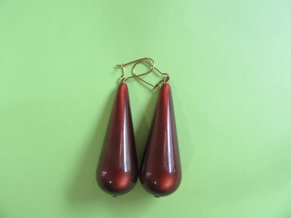 Vintage Moon Glow Brown Lucite  Earrings 