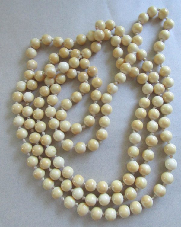 Antique Bone ? Mammoth Tusk Ivory?  Necklace 1920's Jewelry Restring 
