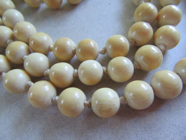 Antique Bone ? Mammoth Tusk Ivory?  Necklace 1920's Jewelry Restring 