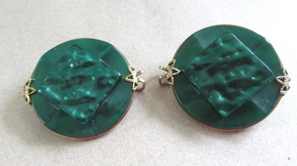 Vintage 1950's Hillcraft Lucite Earrings 