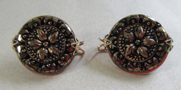 Vintage 1950's Hillcraft Czech Glass Earrings 