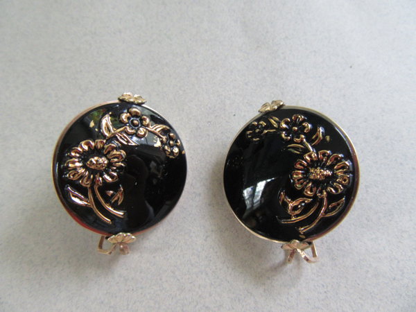Vintage 1950's Hillcradt Czech Glass Earrings 