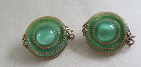 Vintage 1950's Hillcraft Czech Glass Earrings 