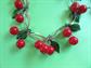 Vintage Cherries Necklace and Bracelet Set Rockabilly Summer Costume Jewelry GORGEOUS