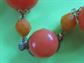 1960's Mod Orange Necklace Clip On Earrings Set Hong Kong Vintage Costume Jewelry