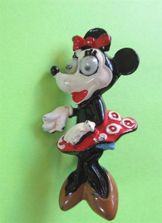 Vintage Anthropomorphic Google Eyes Pin Minnie Mouse Disneyania Googly Google Disney Collectibles Figural