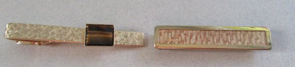 Krementz Tie Bar Tiger eye Mens Vintage Jewelry 