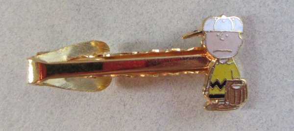 Peanuts Charlie Brown Baseball Tie Clasp Mens Jewelry 