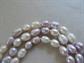 Genuine Freshwater Pearls Necklace White and Lilac 64