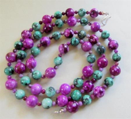 Jay King DTR Mine Plume Stone and Sterling  Gemstone Necklace  Fine Jewelry Mardi Gras Colors Desert Rose Trading