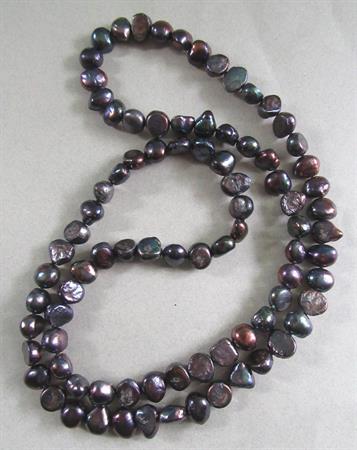 Genuine Black Rainbow Baroque Freshwater Pearl 30