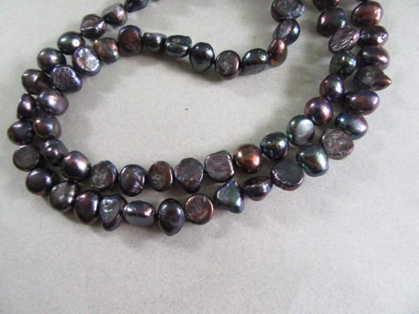 Genuine Black Rainbow Baroque Freshwater Pearl 30" Necklace 