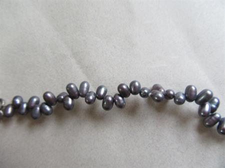 Gray Freshwater Peal Necklace Sterling Clasp Fine Jewelry