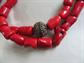 Barse Genuine Red Bamboo Dyed Coral Necklace Tropical Cruise Wear