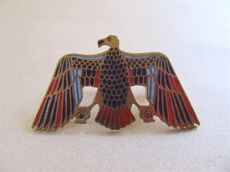 Vintage Enameled Egyptian Revival Falcon Pin Brooch Costume Jewelry