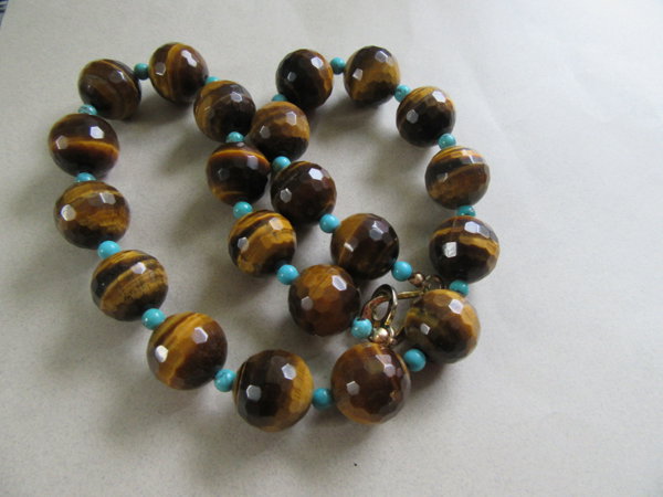 Genuine Tiger Eye Necklace Gemstone Jewelry