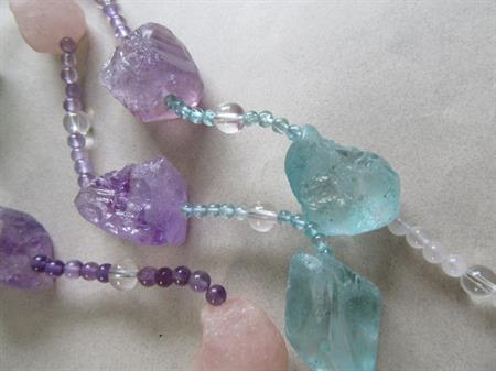 Genuine Gemstone Nugget Necklace Sterling Clasp Fine Jewelry