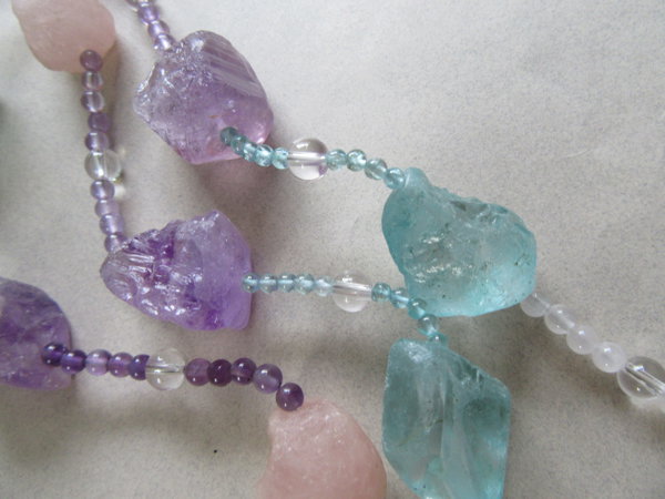 Genuine Gemstone Nugget Necklace Sterling Clasp Fine Jewelry