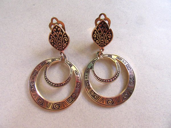 Vintage Eloxal Aluminum Hoop Earrings 