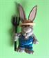 Anthropomorphic JJ Farmer Bunny Pin Rabbit Bunnies Farming Garden Figural Costume Jewelry