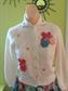 1950's Appliqued Petite Sweater Adele Tag 100% Dupont Orlan Acrylic Never Worn Old Stock Vintage Clothing Cardigan