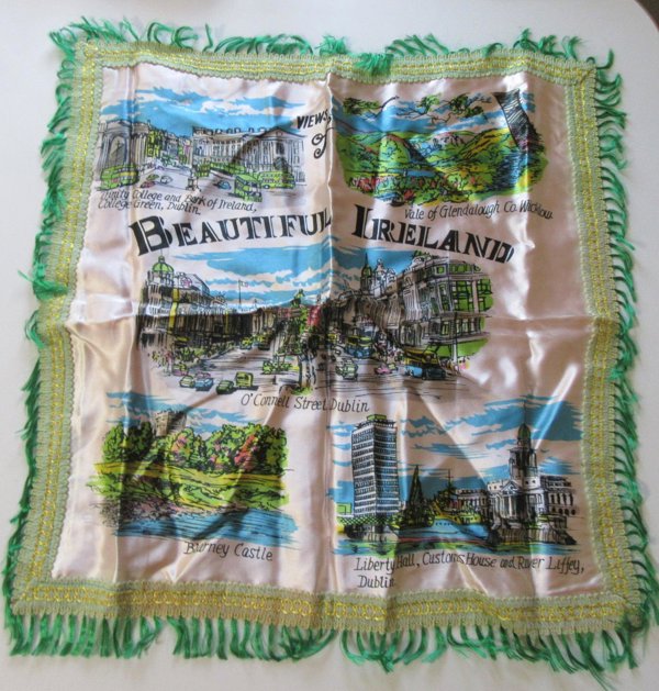 Ireland Vintage Pillow Sham 1950's Dublin Irish