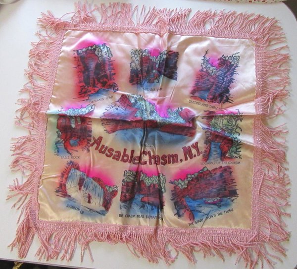 Vintage 1950's Ausable Chasm New York Pillow Sham Never Used Souvenir