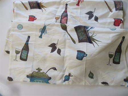 Kendall TWO  Large Tea Towels  Vintage Kitchen Accessories Table Topper Cottagecore