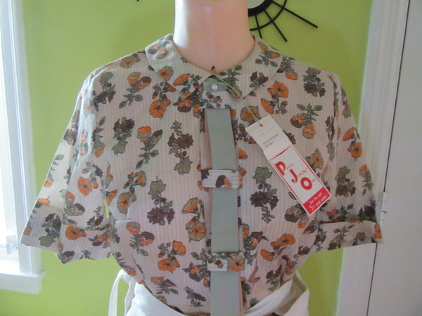  1960's Floral Blouse Never Worn  Ladies Vintage Clothing 