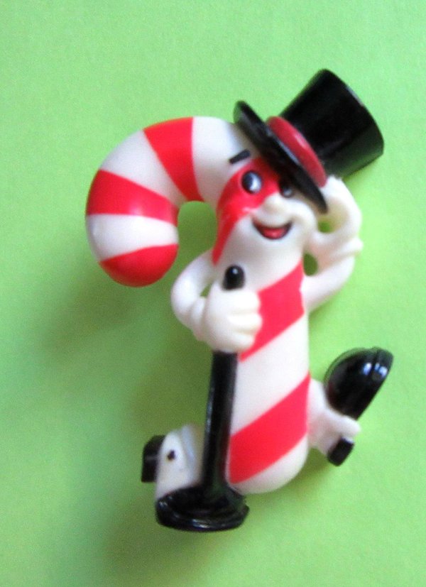 Vintage Anthropomorphic Candy Cane Pin Hallmark Christmas 
