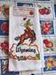 Retro Red and White Kitchen Cowboy 100% Cotton Kitchen Tea Towel YOUR CHOICE Unused Texas South Dakota Arizona Wyoming