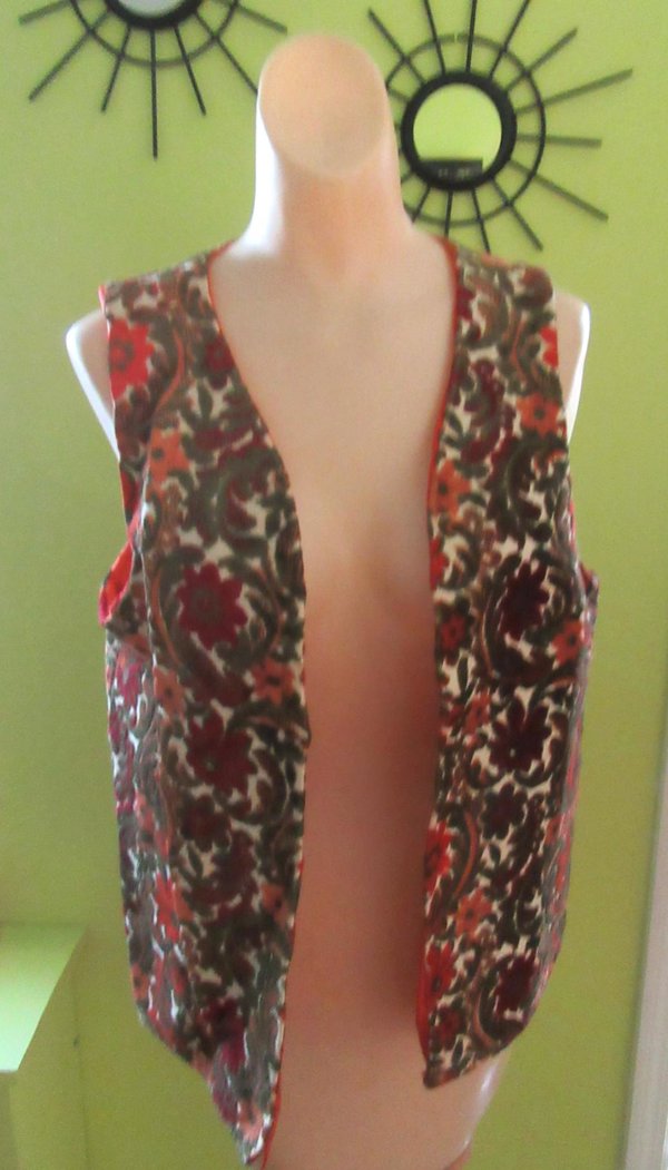 1970's Brocade Ladies Vest Vintage Clothing Hippie 