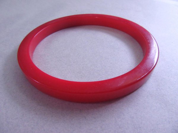 Vintage Red Bakelite Bangle Bracelet 