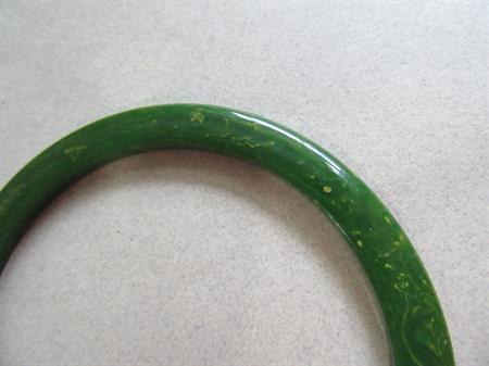 Vintage Bakelite Slice Bracelet Green 